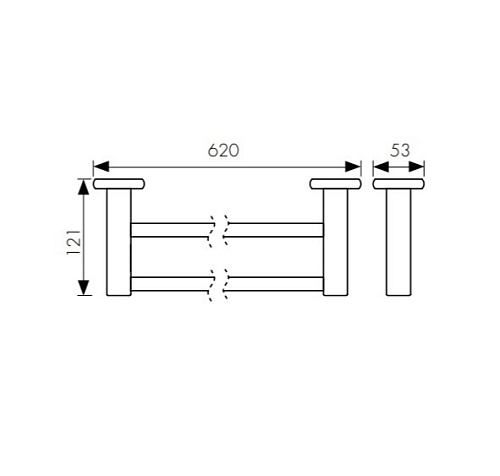 Полотенцедержатель Kaiser KH-1708 прямой 2-х уровневый хром цинк Полотенцедержатель Kaiser KH-1708 прямой 2-х уровневый хром цинк