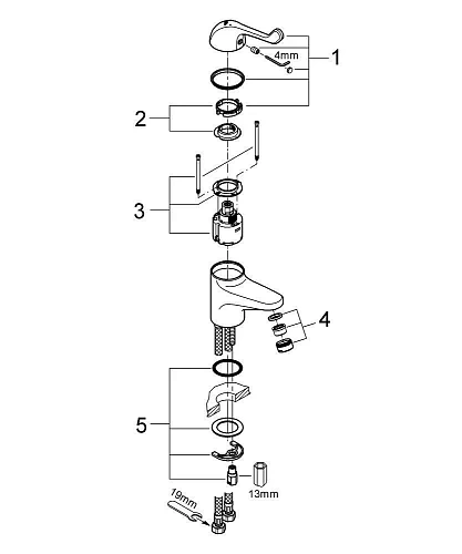 Смеситель для раковины GROHE Euroeco Special безопасный, рычаг 120 мм, хром (32789000) Смеситель для раковины GROHE Euroeco Special безопасный, рычаг 120 мм, хром (32789000)