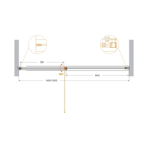Душевая дверь CEZARES URBAN-B-12-150-C-NERO 150см стекло прозрачное, профиль черный Душевая дверь CEZARES URBAN-B-12-150-C-NERO 150см стекло прозрачное, профиль черный