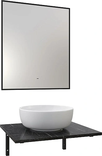 Комплект мебели DIWO Элиста 60 чёрный мрамор, с раковиной Moduo 40 RING 554737 Комплект мебели DIWO Элиста 60 чёрный мрамор, с раковиной Moduo 40 RING 554737