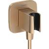 Шланговое подключение Hansgrohe FixFit Porter Q с держателем для душа 26887140, шлифованная бронза Шланговое подключение Hansgrohe FixFit Porter Q с держателем для душа 26887140, шлифованная бронза