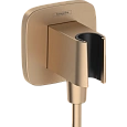 Шланговое подключение Hansgrohe FixFit Porter Q с держателем для душа 26887140, шлифованная бронза Шланговое подключение Hansgrohe FixFit Porter Q с держателем для душа 26887140, шлифованная бронза