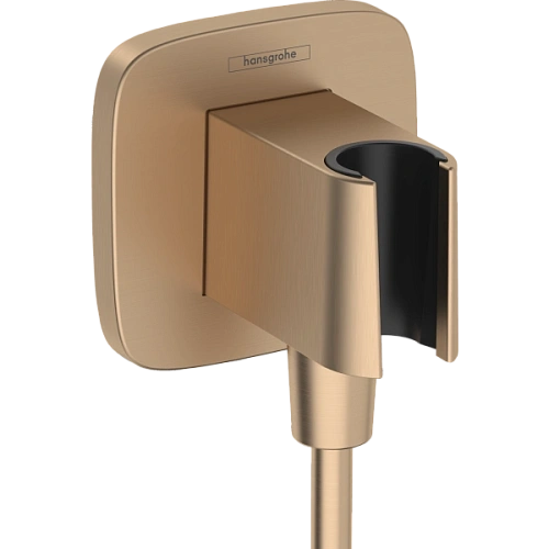 Шланговое подключение Hansgrohe FixFit Porter Q с держателем для душа 26887140, шлифованная бронза Шланговое подключение Hansgrohe FixFit Porter Q с держателем для душа 26887140, шлифованная бронза