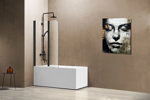 Шторка на ванну VSB-12114CLB, 1140x1400, черный, стекло прозрачное Шторка на ванну VSB-12114CLB, 1140x1400, черный, стекло прозрачное