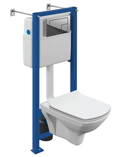 Комплект унитаза Cersanit CARINA XL (A64441) инсталляции VECTOR и клавиши смыва CORNER пластик хром 64441 Комплект унитаза Cersanit CARINA XL (A64441) инсталляции VECTOR и клавиши смыва CORNER пластик хром 64441