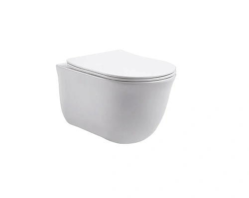 Унитаз подвесной Aquatek КЛАССИК AQ1111-00 525x365x340 безободковый, тонкое сиденье Soft Close Унитаз подвесной Aquatek КЛАССИК AQ1111-00 525x365x340 безободковый, тонкое сиденье Soft Close