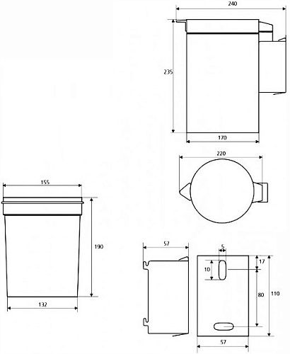 Корзина для мусора Bemeta 125115051 Корзина для мусора Bemeta 125115051