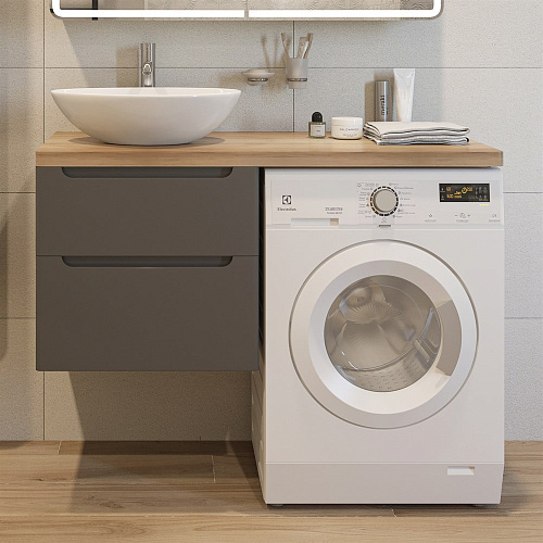 Тумба с раковиной STWORKI Берген 60 серая со светлой столешницей 122, Moduo 55 Leaf, R 549664 Тумба с раковиной STWORKI Берген 60 серая со светлой столешницей 122, Moduo 55 Leaf, R 549664