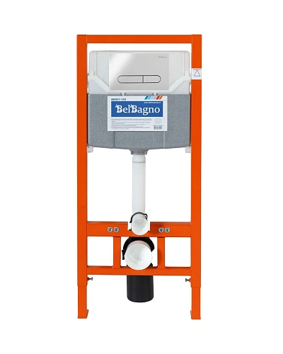Инсталляция для унитаза BelBagno BB001-120 с клавишей смыва BB005-PR-CHROME Инсталляция для унитаза BelBagno BB001-120 с клавишей смыва BB005-PR-CHROME