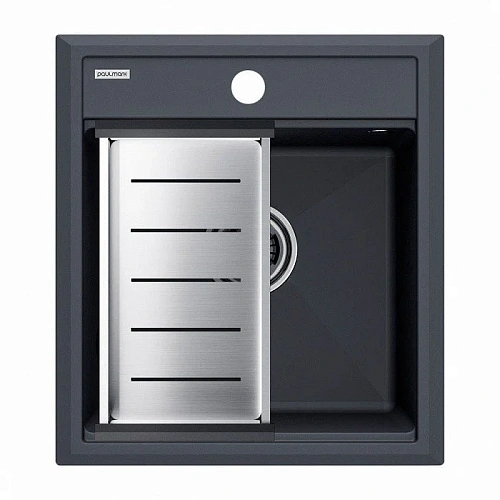 Кухонная мойка Paulmark STEPIA 45 с коландером ADVANCE брашированная PM114651-AN+A375-BS Кухонная мойка Paulmark STEPIA 45 с коландером ADVANCE брашированная PM114651-AN+A375-BS