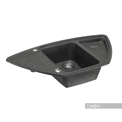 Кухонная мойка Aquaton Лория 1A715032LR210 из литого мрамора, угловая, графит Кухонная мойка Aquaton Лория 1A715032LR210 из литого мрамора, угловая, графит