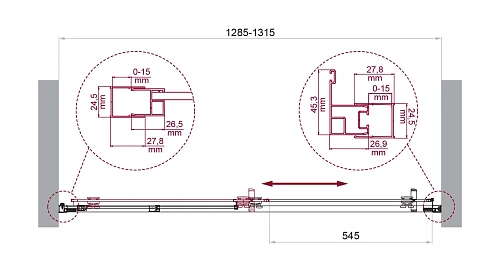 Душевая дверь BelBagno LUCE-BF-1-130-C-Cr Душевая дверь BelBagno LUCE-BF-1-130-C-Cr