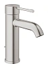 Смеситель для раковины GROHE Essence New S-Size II с донным клапаном, суперсталь (23589DC1)