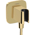 Шланговое подключение Hansgrohe FixFit Porter Q с держателем для душа 26887990, полированное золото Шланговое подключение Hansgrohe FixFit Porter Q с держателем для душа 26887990, полированное золото