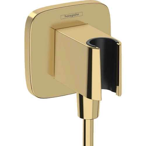 Шланговое подключение Hansgrohe FixFit Porter Q с держателем для душа 26887990, полированное золото Шланговое подключение Hansgrohe FixFit Porter Q с держателем для душа 26887990, полированное золото