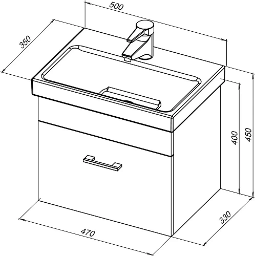 Тумба под раковину Aquanet Нота 50 (Moduo Slim) белый 00246955 Тумба под раковину Aquanet Нота 50 (Moduo Slim) белый 00246955