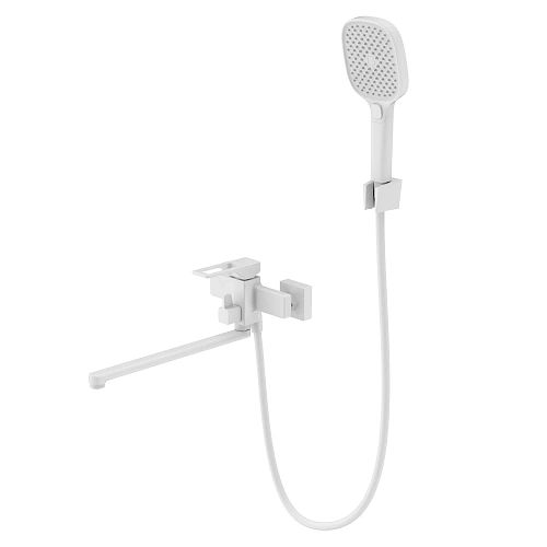 Смеситель для ванны Splenka S55.22.08 универсальный, поворотный излив 35 см, белый Смеситель для ванны Splenka S55.22.08 универсальный, поворотный излив 35 см, белый