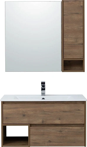 Комплект мебели STWORKI Карлстад 90 дуб рустикальный, в стиле лофт, под дерево, подвесная (гарнитур, 421759 Комплект мебели STWORKI Карлстад 90 дуб рустикальный, в стиле лофт, под дерево, подвесная (гарнитур, 421759