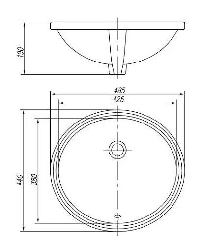 Раковина ARROW AP418E встраиваемая снизу Раковина ARROW AP418E встраиваемая снизу