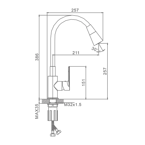 Смеситель для кухни Splenka S05.43.03, золотой сатин Смеситель для кухни Splenka S05.43.03, золотой сатин