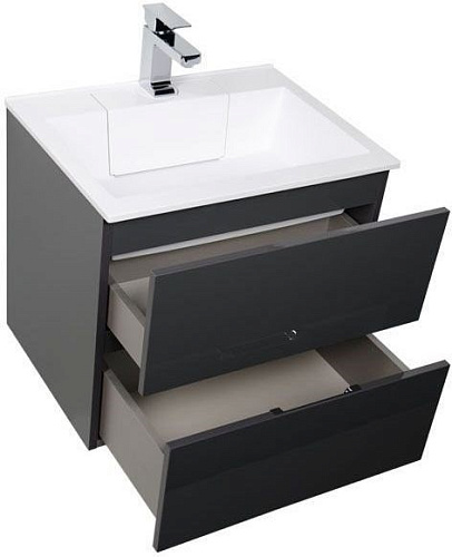 Тумба под раковину Aquanet Алвита 60 серый антрацит 00183991 Тумба под раковину Aquanet Алвита 60 серый антрацит 00183991
