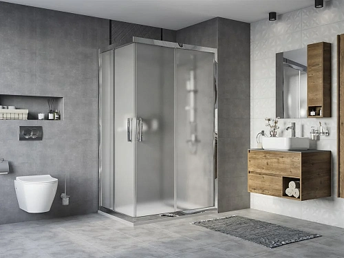 Душевой уголок STWORKI Карлстад 120x90 см профиль хром глянец, стекло матовое 467371 Душевой уголок STWORKI Карлстад 120x90 см профиль хром глянец, стекло матовое 467371