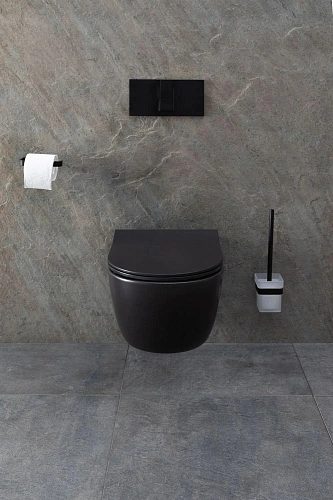 Унитаз подвесной Allen Brau Priority 4.31001.31 с крышкой, черный матовый Унитаз подвесной Allen Brau Priority 4.31001.31 с крышкой, черный матовый