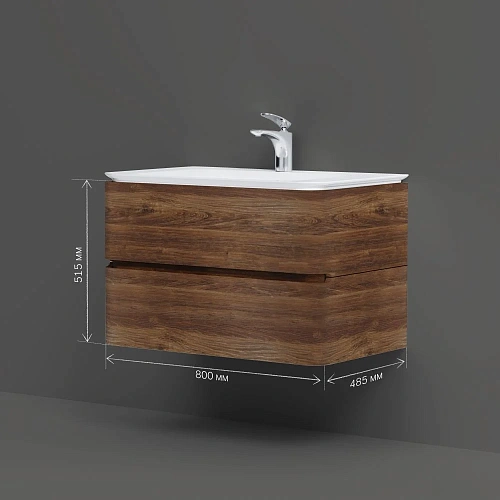 Тумба под раковину AM.PM Sensation M30FHX0802NF подвесная, 80 см, орех, текстурированное Тумба под раковину AM.PM Sensation M30FHX0802NF подвесная, 80 см, орех, текстурированное