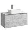 Тумба под раковину AQWELLA Mobi 100 см MOB0110BS+MOB0710BS подвесная, бетон светлый Тумба под раковину AQWELLA Mobi 100 см MOB0110BS+MOB0710BS подвесная, бетон светлый