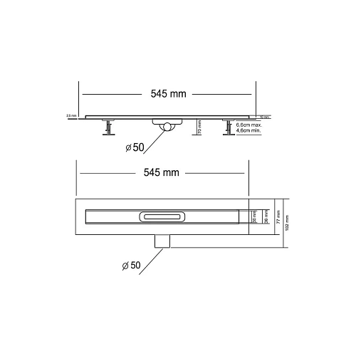 Душевой лоток Vincea CARMINE 510.50.P.PITI, 50 см, хром Душевой лоток Vincea CARMINE 510.50.P.PITI, 50 см, хром
