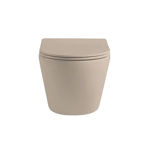 Унитаз подвесной Vincea Globo VT1-14SMC безободковый, цвет капучино мат., ультратонкое сиденье soft- Унитаз подвесной Vincea Globo VT1-14SMC безободковый, цвет капучино мат., ультратонкое сиденье soft-