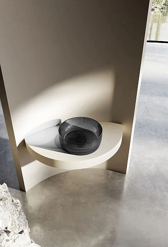 Раковина ABBER Kristall AT2804Onyx прозрачная, накладная, черная Раковина ABBER Kristall AT2804Onyx прозрачная, накладная, черная