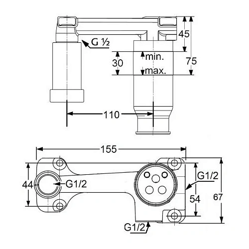 Смеситель для раковины Kludi BOZZ 382453976S встраиваемый, черный матовый Смеситель для раковины Kludi BOZZ 382453976S встраиваемый, черный матовый