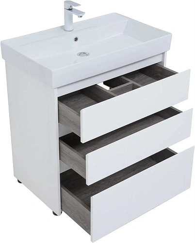 Тумба под раковину Aquanet Nova Lite 75 белый глянец (3 ящика) 00302472 Тумба под раковину Aquanet Nova Lite 75 белый глянец (3 ящика) 00302472