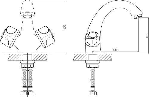 Смеситель для раковины Orange Classic R M73-021cr хром Смеситель для раковины Orange Classic R M73-021cr хром