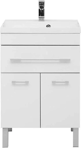 Тумба с раковиной Aquanet Верона 58 белый (напольная 1 ящик 2 дверцы) 00287667 Тумба с раковиной Aquanet Верона 58 белый (напольная 1 ящик 2 дверцы) 00287667