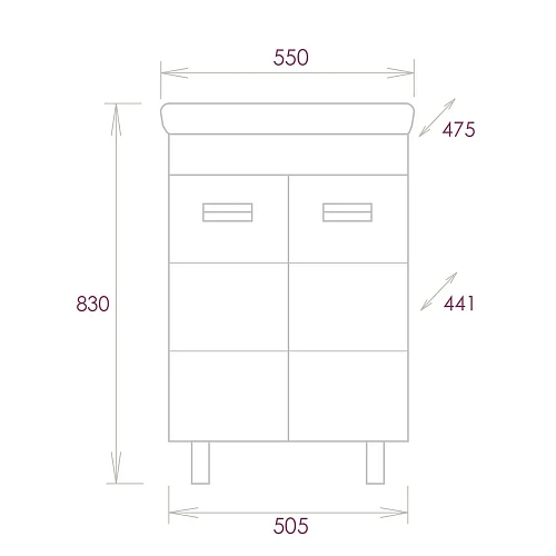 Тумба под раковину Onika БАЛТИКА-КВАДРО Black 55.11 105552 Тумба под раковину Onika БАЛТИКА-КВАДРО Black 55.11 105552