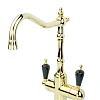 Смеситель для кухни Boheme TRADIZIONALE ORO с черным кристаллом Swarovski 112-BSW золото Смеситель для кухни Boheme TRADIZIONALE ORO с черным кристаллом Swarovski 112-BSW золото