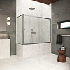 Шторка на ванну Vegas-glass ZV+ZVF Protec 160*85 11 02 1600x850 мм, профиль оружейная сталь, стекло шиншилла