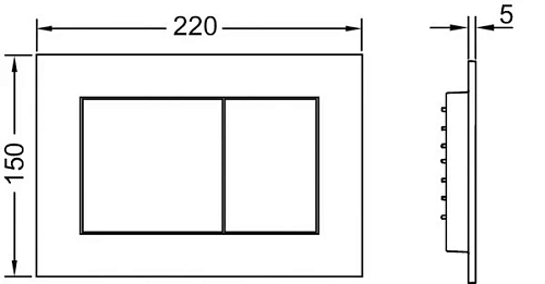 Клавиша смыва TECEnow для системы двойного смыва 9240403 Клавиша смыва TECEnow для системы двойного смыва 9240403
