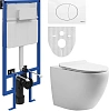 Комплект Унитаз подвесной STWORKI Кронборг KR-01up безободковый + Система инсталляции для унитазов S 555181 Комплект Унитаз подвесной STWORKI Кронборг KR-01up безободковый + Система инсталляции для унитазов S 555181