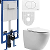 Комплект Унитаз подвесной STWORKI Кронборг KR-01up безободковый + Система инсталляции для унитазов S 555181 Комплект Унитаз подвесной STWORKI Кронборг KR-01up безободковый + Система инсталляции для унитазов S 555181