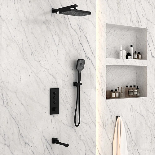 Душевая система Vincea VSFW-433T1MB встраиваемая, термостатический, 3 режима, черный Душевая система Vincea VSFW-433T1MB встраиваемая, термостатический, 3 режима, черный