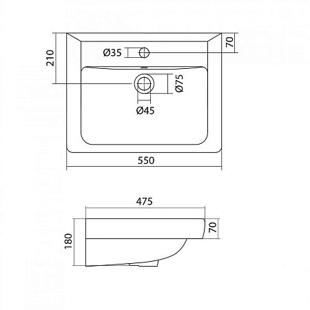 Раковина Santek ТИГОДА 55 1WH302126 1.WH30.2.126 Раковина Santek ТИГОДА 55 1WH302126 1.WH30.2.126