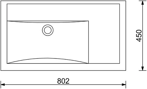 Раковина Эстет Валенсия 80 ФР-00014429 левая 800х450 накладная Раковина Эстет Валенсия 80 ФР-00014429 левая 800х450 накладная