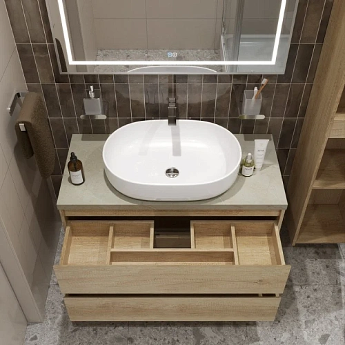 Тумба со столешницей и раковиной BelBagno KRAFT 100 kraft100rnn-kepmco-1084-set подвесная KRAFT100RNN-KEPMCO-1084-SET Тумба со столешницей и раковиной BelBagno KRAFT 100 kraft100rnn-kepmco-1084-set подвесная KRAFT100RNN-KEPMCO-1084-SET