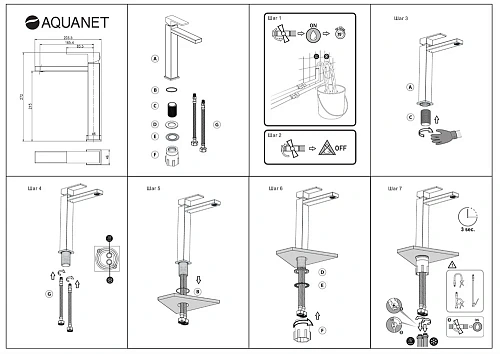 Смеситель для раковины Aquanet Blanco AF420-11W Смеситель для раковины Aquanet Blanco AF420-11W