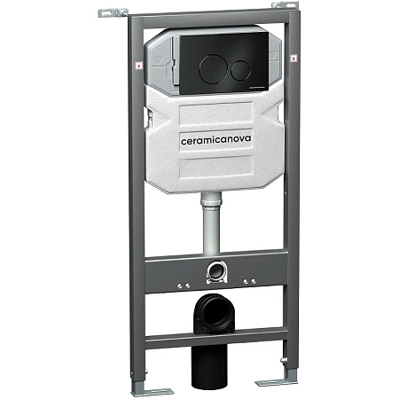 Комплект унитаза Ceramica Nova Сет 4 в 1 инсталляция с кнопкой и шумоизоляцией CN4002MB_1001B_1000