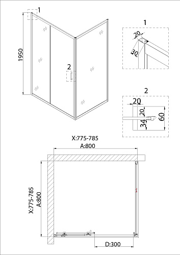 Душевой уголок Niagara Nova NG-82-8AB-A80B (80x80x195) квадратная, дверь раздвижная Душевой уголок Niagara Nova NG-82-8AB-A80B (80x80x195) квадратная, дверь раздвижная