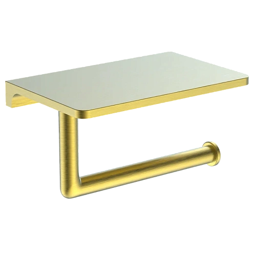 Держатель туалетной бумаги Raglo R320.03.03 с полкой, сатин золотой Держатель туалетной бумаги Raglo R320.03.03 с полкой, сатин золотой